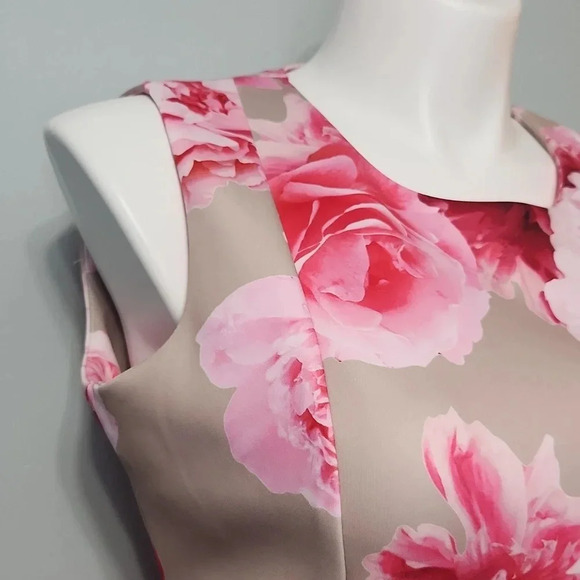 Calvin Klein Tan & Pink Floral Dress - Picture 6 of 14